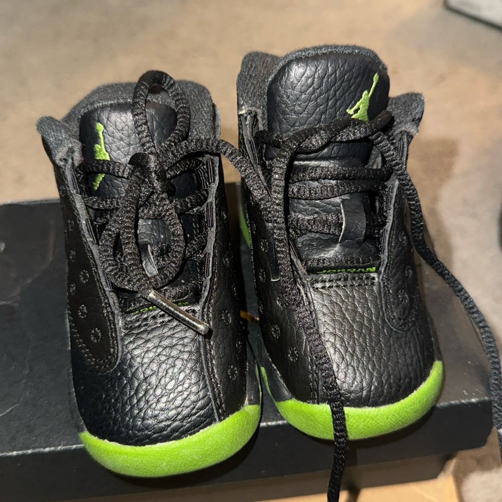 Nike Air Jordan 13 Retro 414581-042 Black Altitude Green Toddler Youth Size 4C